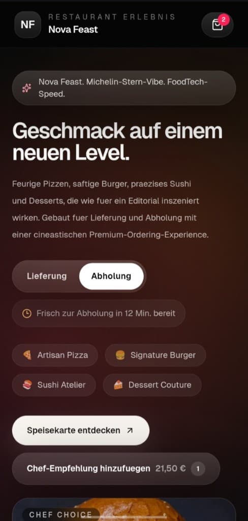 Nova Feast mobile preview